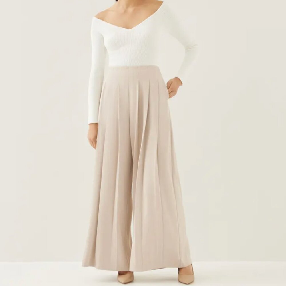 Love Bonito Pleated Pants, Oat/Sand color, XS